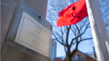 Flag flown at half mast in memoriam of William Ward, Associate Professor, SEBS, Biochemistry and Microbiology